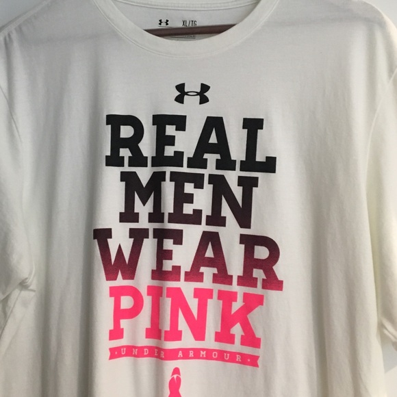 pink under armour shirt mens
